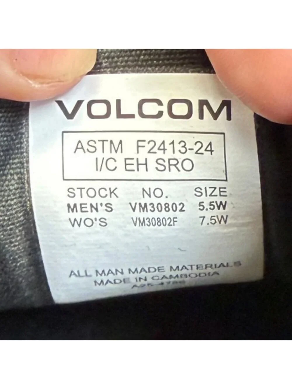 Volcom Chill Womens Size 7.5D Black Slip-On Composite Toe Safety Work Shoes